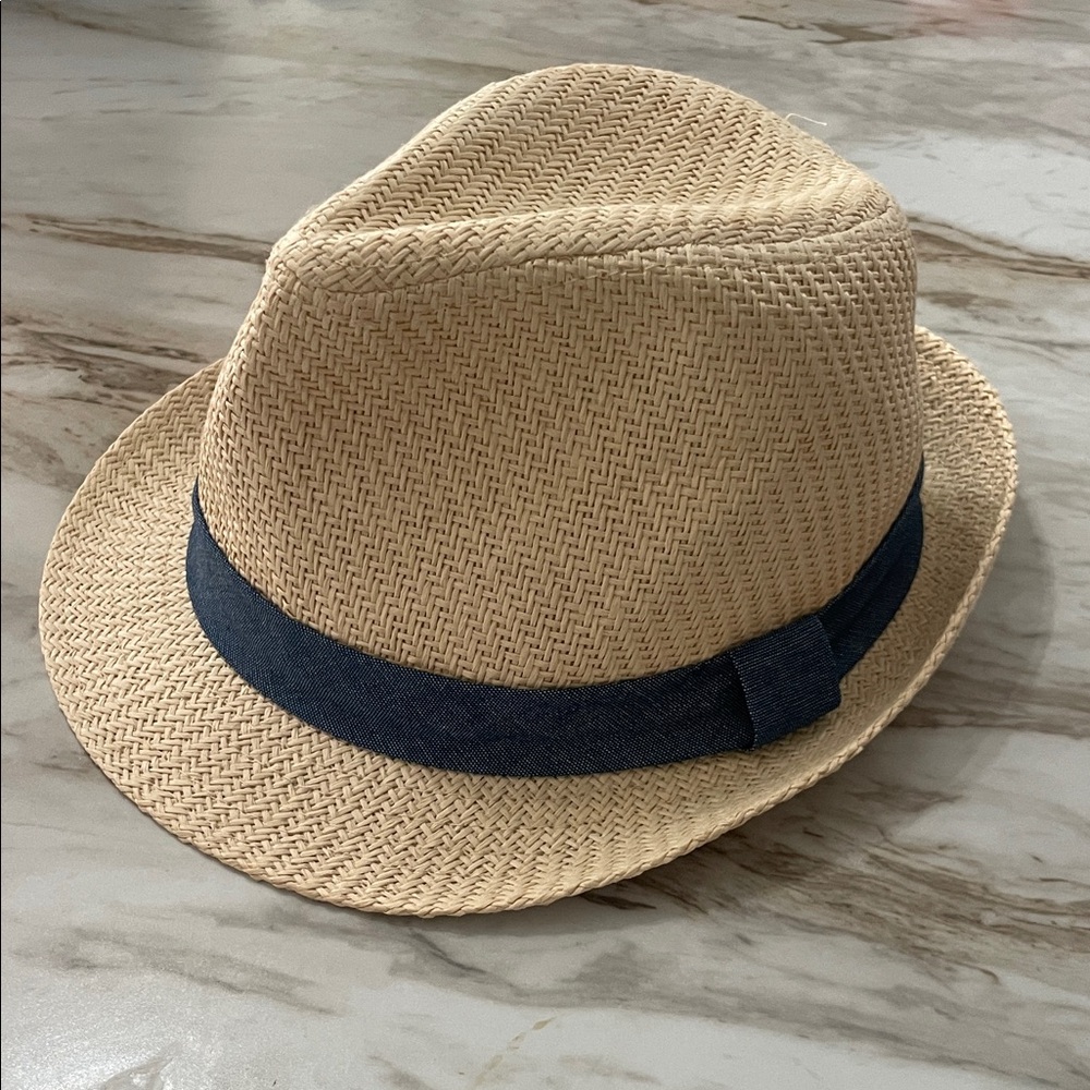 Stylish Tan kids Fedora with Blue Band